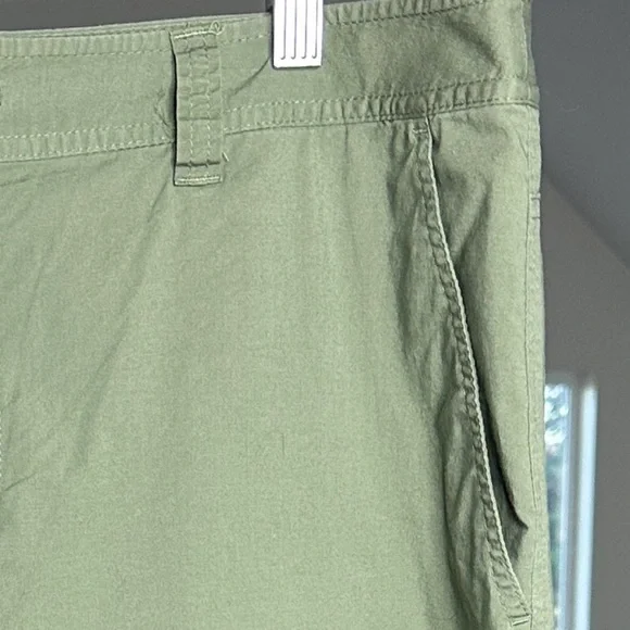 Liz & Co Stretch Green Cotton Blend Pants 12 - Picture 2 of 5